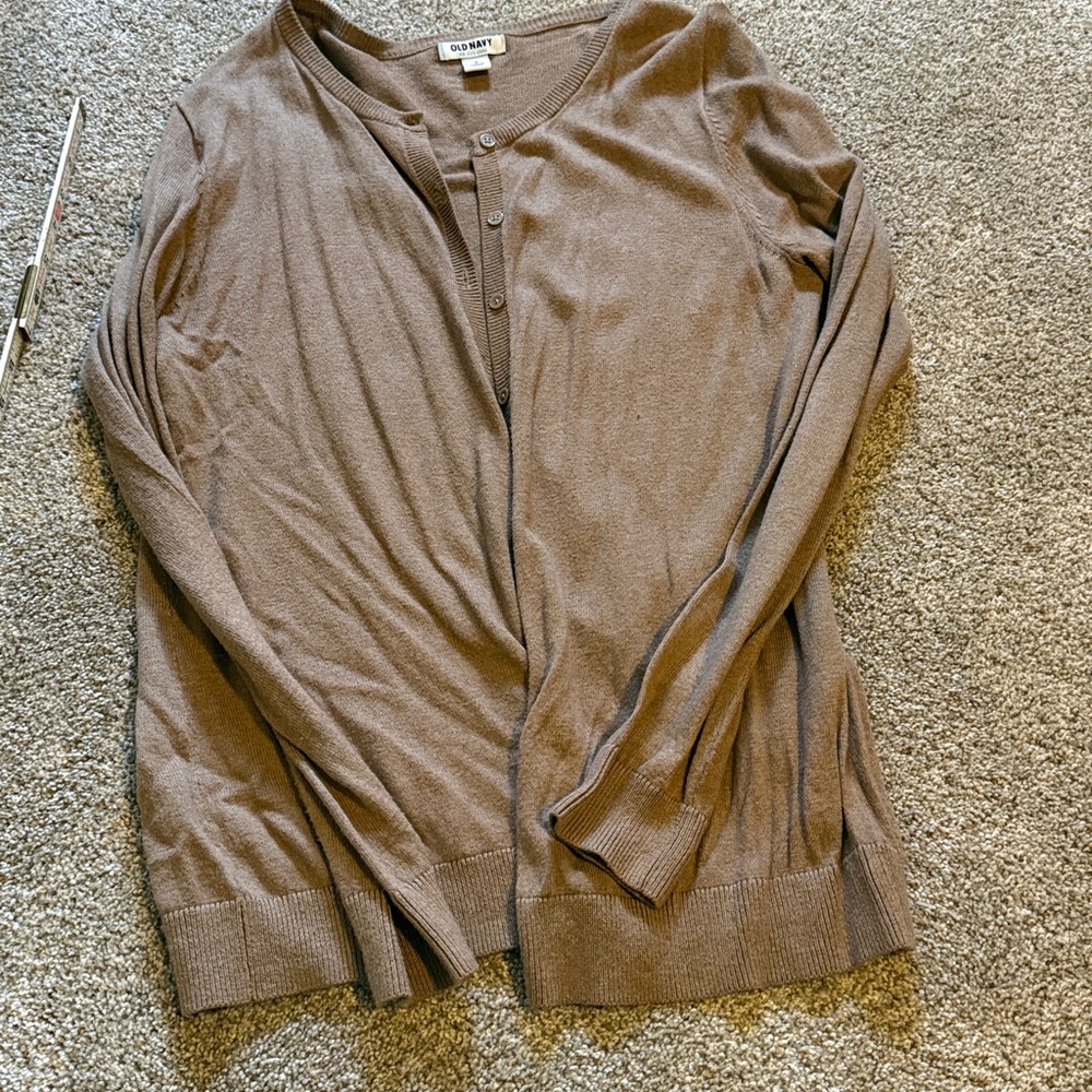 Bundle of Cardigan Sweater Trio in Blush Pink, Burgundy, and Taupe EUC - Picture 2 of 10